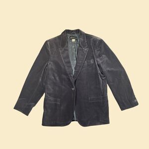 1970s grey velvet blazer by Club Nineteen, size 14 vintage womens suit jacket